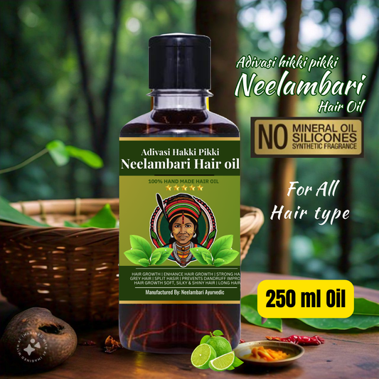 🔻250ML Adivasi Hikki Pikki Neelambari Hair Oill (45 days Trail package)