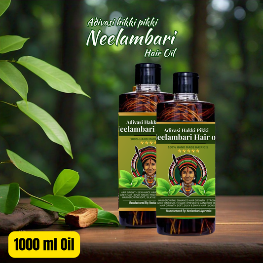 🔻1000ML Adivasi Hikki Pikki Neelambari Hair Oil ( Full course  )